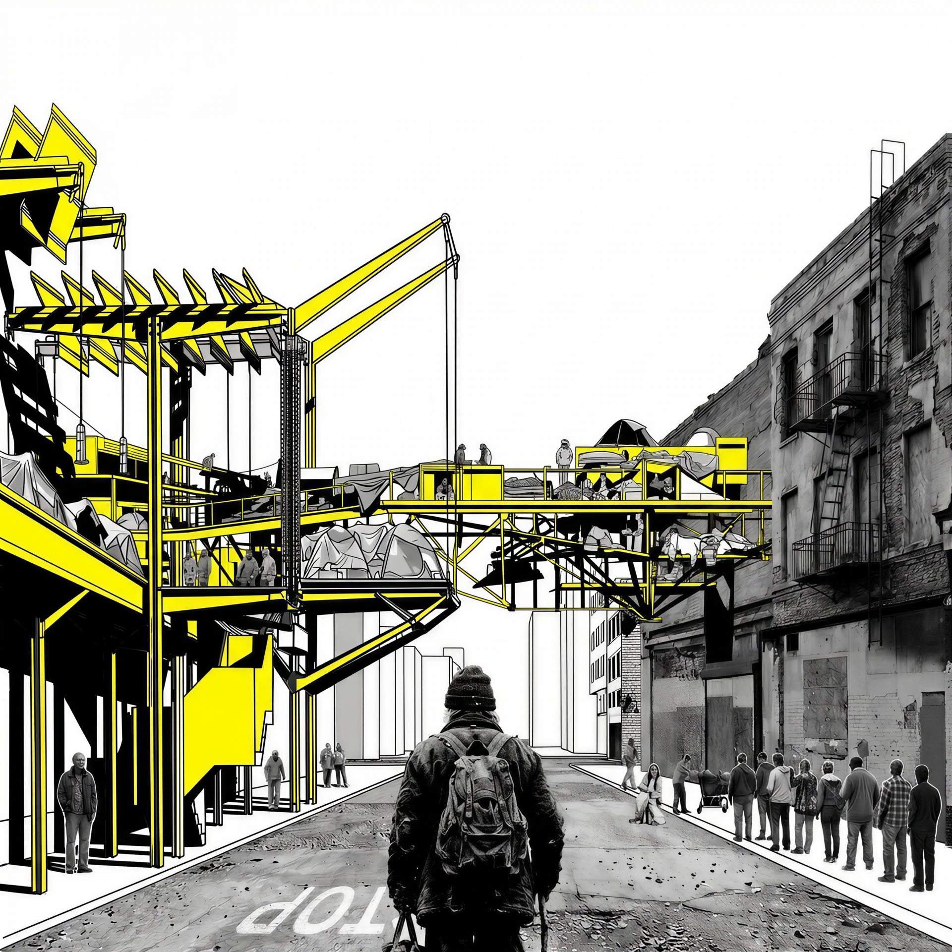 Elevated Field: Harm-Reductive Vertical Architecture for Unhoused Residents in Skid